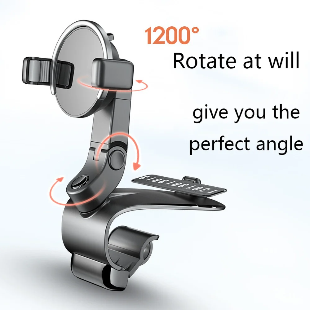 TULONG Car Phone Holder 1200°Center Console Rearview Mirror Multifunctional AR Navigation Holder for IPhone XiaomiSamsung Huawei