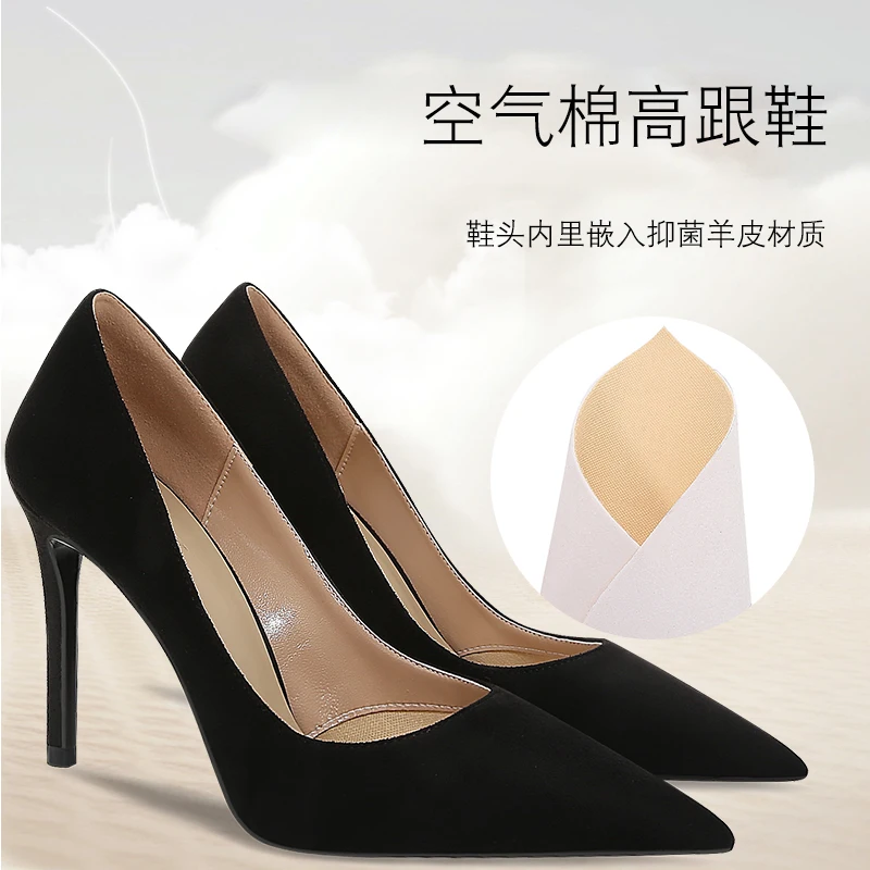 

Туфли женские на шпильке 10 см, роскошные пикантные и удобные брендовые туфли-лодочки, Классическая замшевая обувь для работы, лето