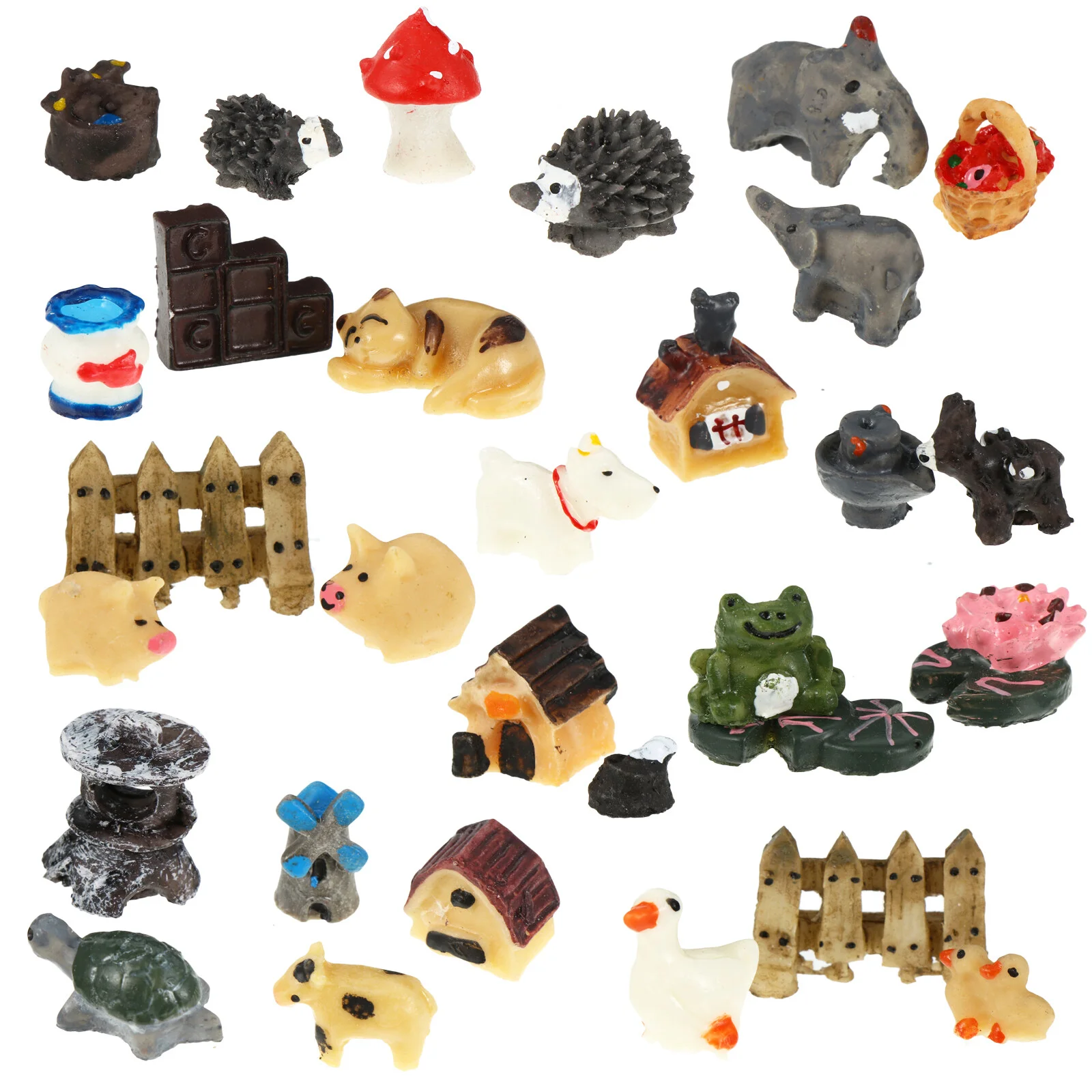 

30 Pcs Micro Landscape Animal Pendulum Tiny Containers Miniature Decor Resin Succulent Garden Ornament Glass Indoor Outdoor