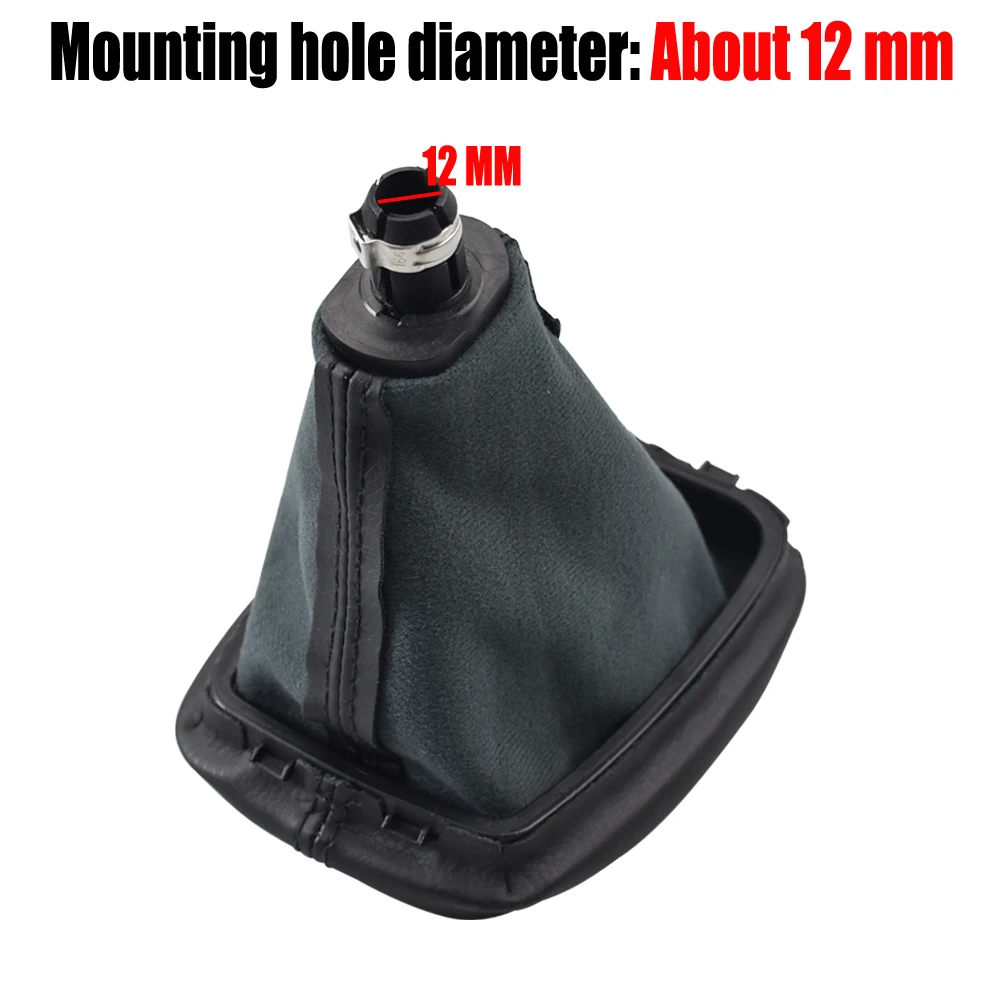 Ручка рычага переключения передач R12345 Черная/серебристая 5 скоростей кожаная для