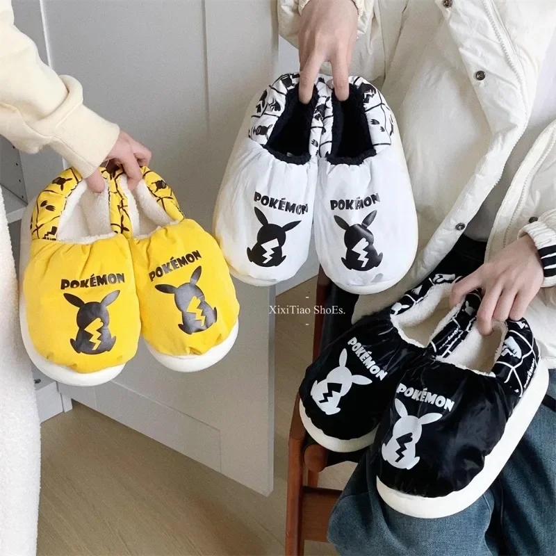 Плюшевые тапочки с героями мультфильмов Покемон Пикачу милая универсальная