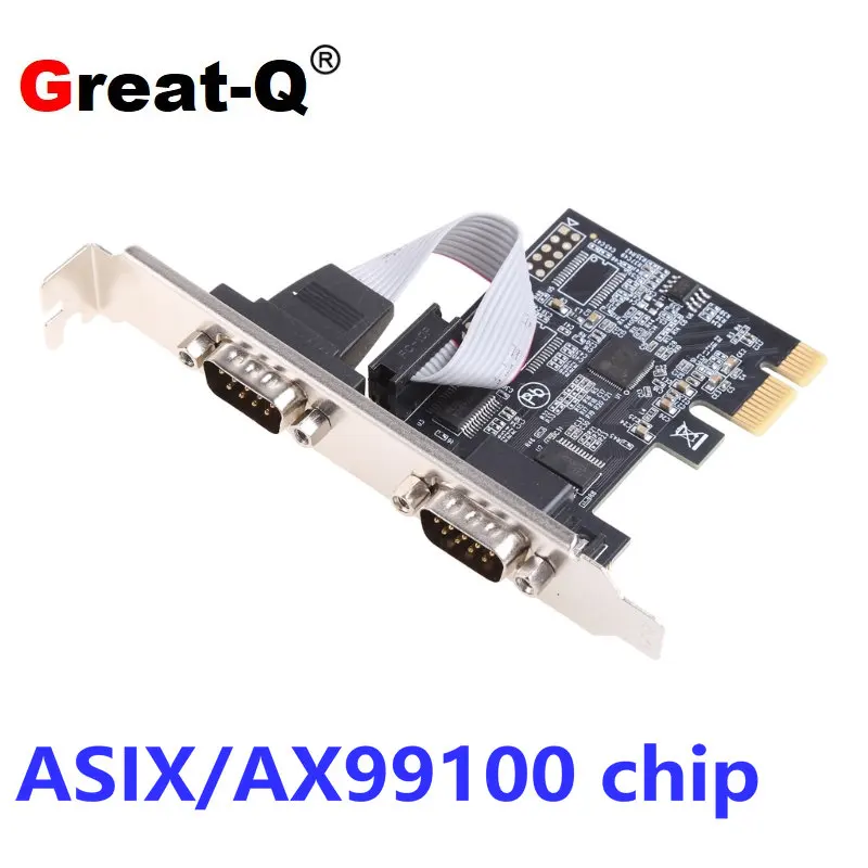 

Dual RS232 Serial COM to PCI Express expansion Card PCIE DB9 Adapter AX99100 chip for Desktop PC