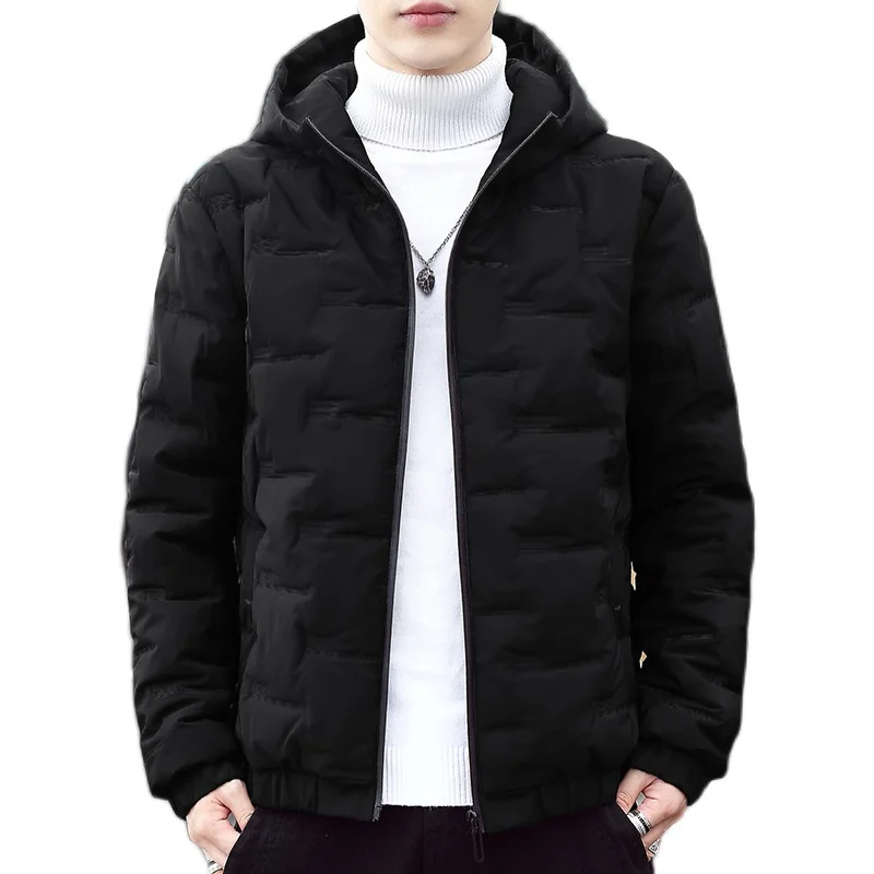 2022 New Winter Men High-Quality Cotton Short Trend Hooded Thickened Fashion Cotton Coat Youth Slim Coat Casual Cotton Clothes