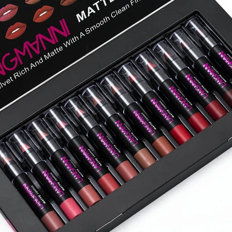 

12 Lipstick Silky Light Moistening Velvet Matte, Lasting, Not Easy To Take Off Makeup, Whitening, Creating Sexy Lip Makeup