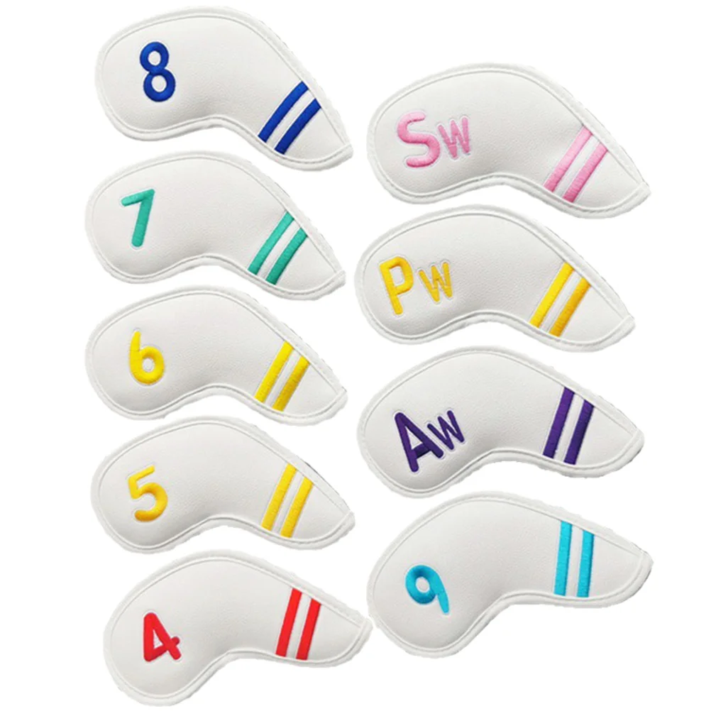 

9Pcs Golfs Club Protective Cover Golfs Putter Sleeve Colorful Digital Putter Cover