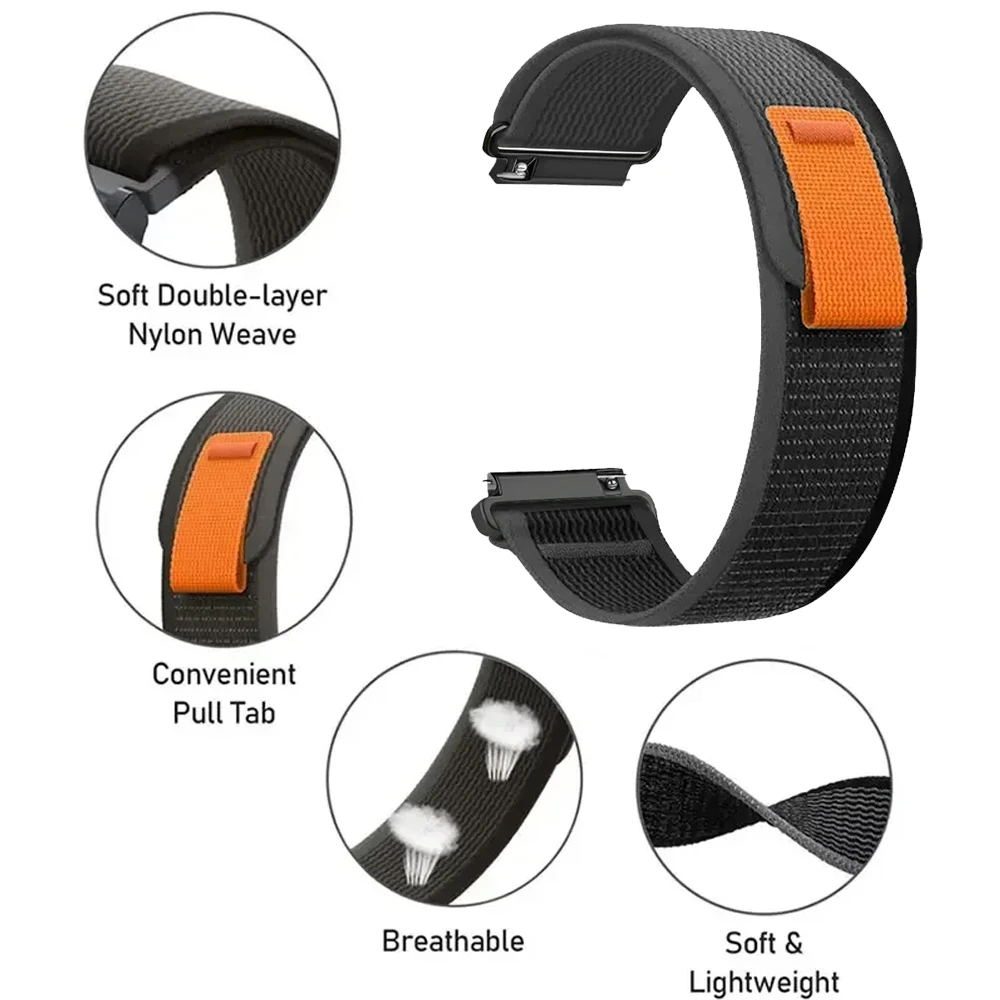 Фото Ремешок из нейлона Trail Loop 22 мм 20 мм для Huawei Watch GT6 Pro/GT5 Pro/GT6/5/4 46 мм, браслет для Amazfit Helio/Balance 2/Bip 6 №2