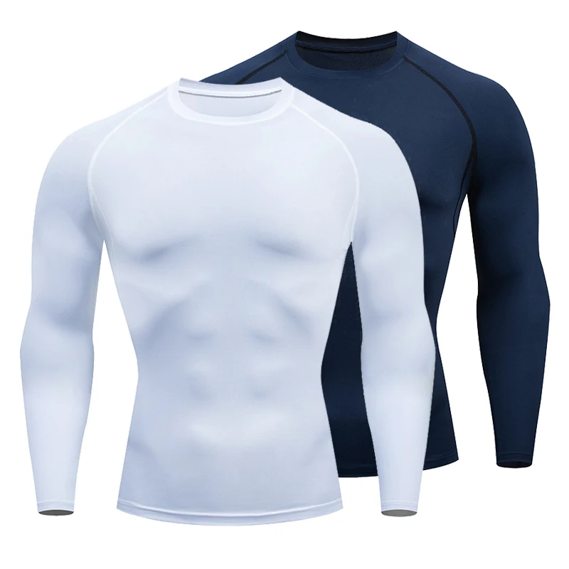 

Compression Running Shirts Men Dry Fit Fitness Gym Men's Rashguard T-shirts Football Workout Bodybuilding Stretchy Clothing 2022