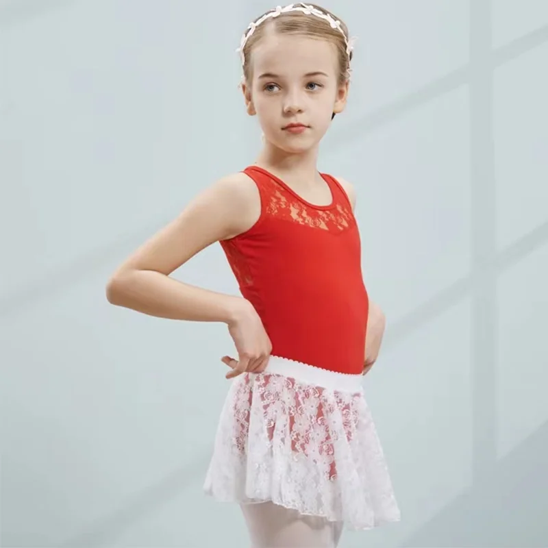 

Детская кружевная балетная мини-юбка с цветочным принтом