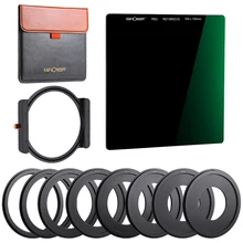 K&F Concept Camera Lens Filter Kit Square ND1000 (10 Stops) + 8 x Adapter Rings + 1x Mental Filter Holder with Carrying Case