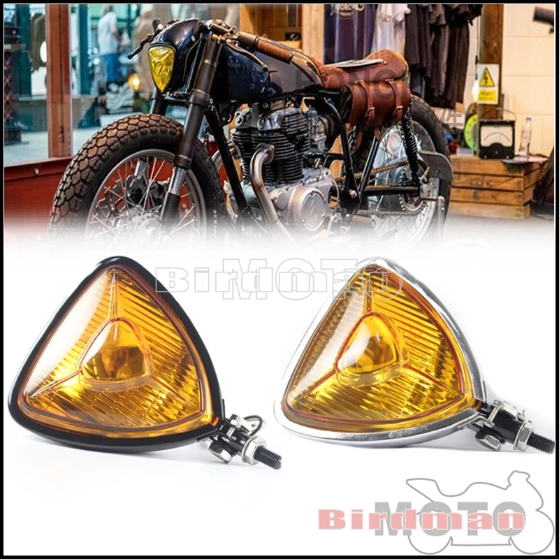 

Крутой треугольный прожектор в стиле ретро для Bobber Chopper Cafe Racer Cruiser на заказ, мотоциклетный Головной фонарь 12 В 55 Вт H3, передсветильник