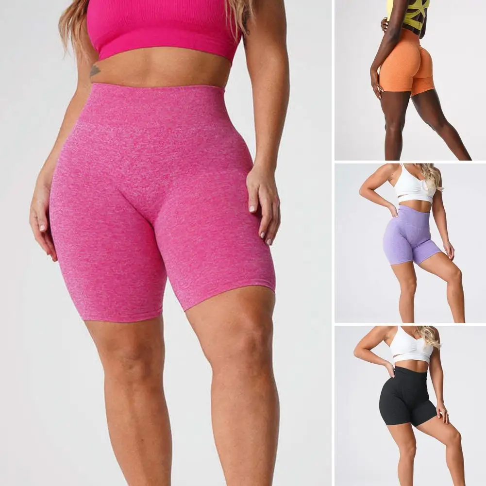 

Women Yoga Shorts High Waist Super Breathable Elastic Skinny Above Knee Elastic Butt-lifted Fitness Shorts Jogging Pants