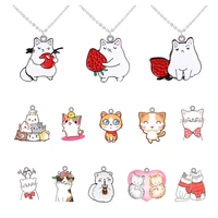 new cute cat various shapes jewelry long chain necklace resin epoxy design tiny epoxy pendant necklace jewelry gift