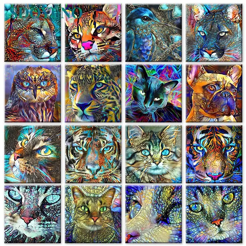 

SDOYUNO 40x50cm Frameless DIY Acrylic Paint By Numbers Colourful Animals Oil Painting By Numbers On Canvas Home Wall Decor Gift