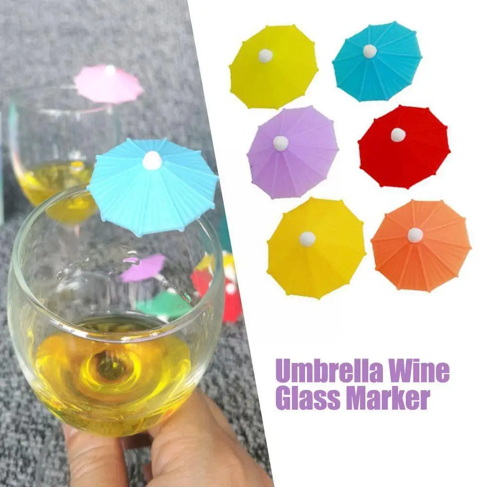 

Umbrella Wine Glass Markers Drinking Cup Identifier Sign Wine Supplies Supplies Mark Charm Party Glass Labeling P5R6