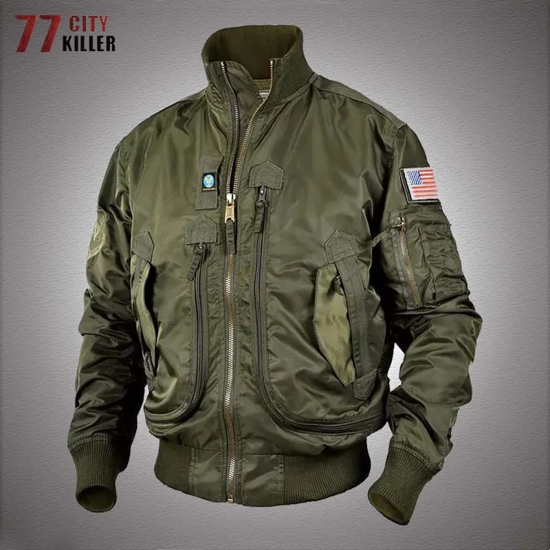 

Waterproof Bomber Jacket Outdoor Military Multi-pocket MA-1 Air Force Windbreaker Coats Mens Tactical Jackets Jaqueta Masculina