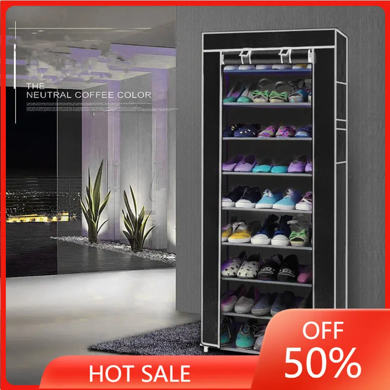 

Layer 9 Grid Shoe Rack Shelf Storage Closet Organizer Cabinet Multiple Colors