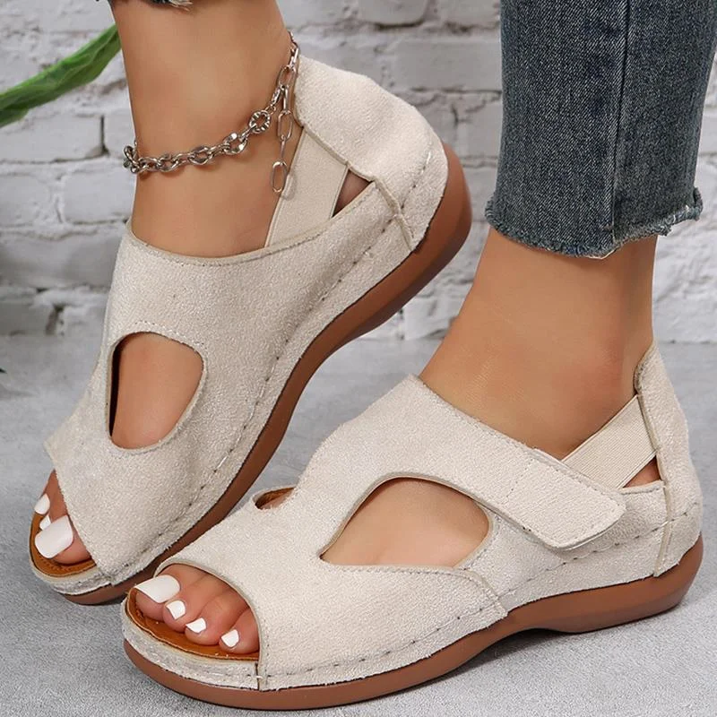 

Women Sandals 2023 New Casual Sandals Summer Shoes For Women Elegant Low Heels Zapatos Mujer Soft Wedge Heeled Sandals Platform