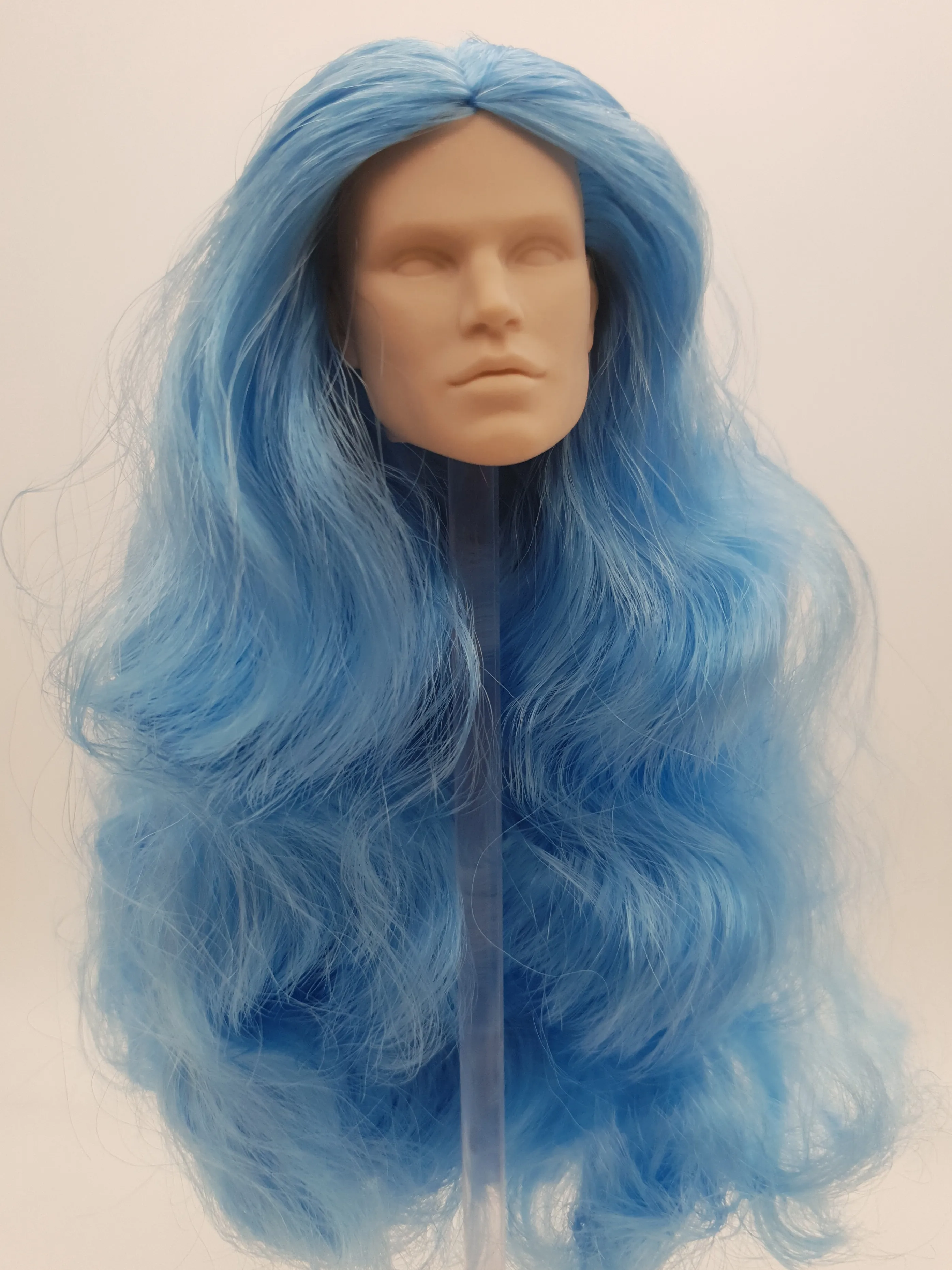 

Модный Королевский цвет инфузионные синие волосы Reroot, японская кожа, масштаб 1/6, Мужская Кукольная голова
