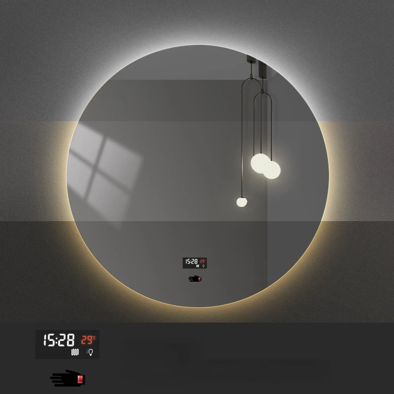 

Round Mirror Wall Decor Lights Makeup Bathroom Hairdressing Mirrors Room Decoration Hanging Mirror Espejo Pared Boho Decor