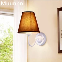 retro wall lamp e27 four colors lampshade fabric bedside lamp for bedroom living room decoration lamp 2021 new wall lamp