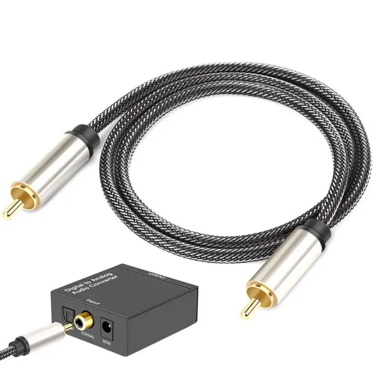 Коаксиальный цифровой аудиокабель «штырь-штырь», позолоченные разъемы SPDIF «штырь-штырь» для домашнего кинотеатра, HDTV, сабвуфера, Hi-Fi системы