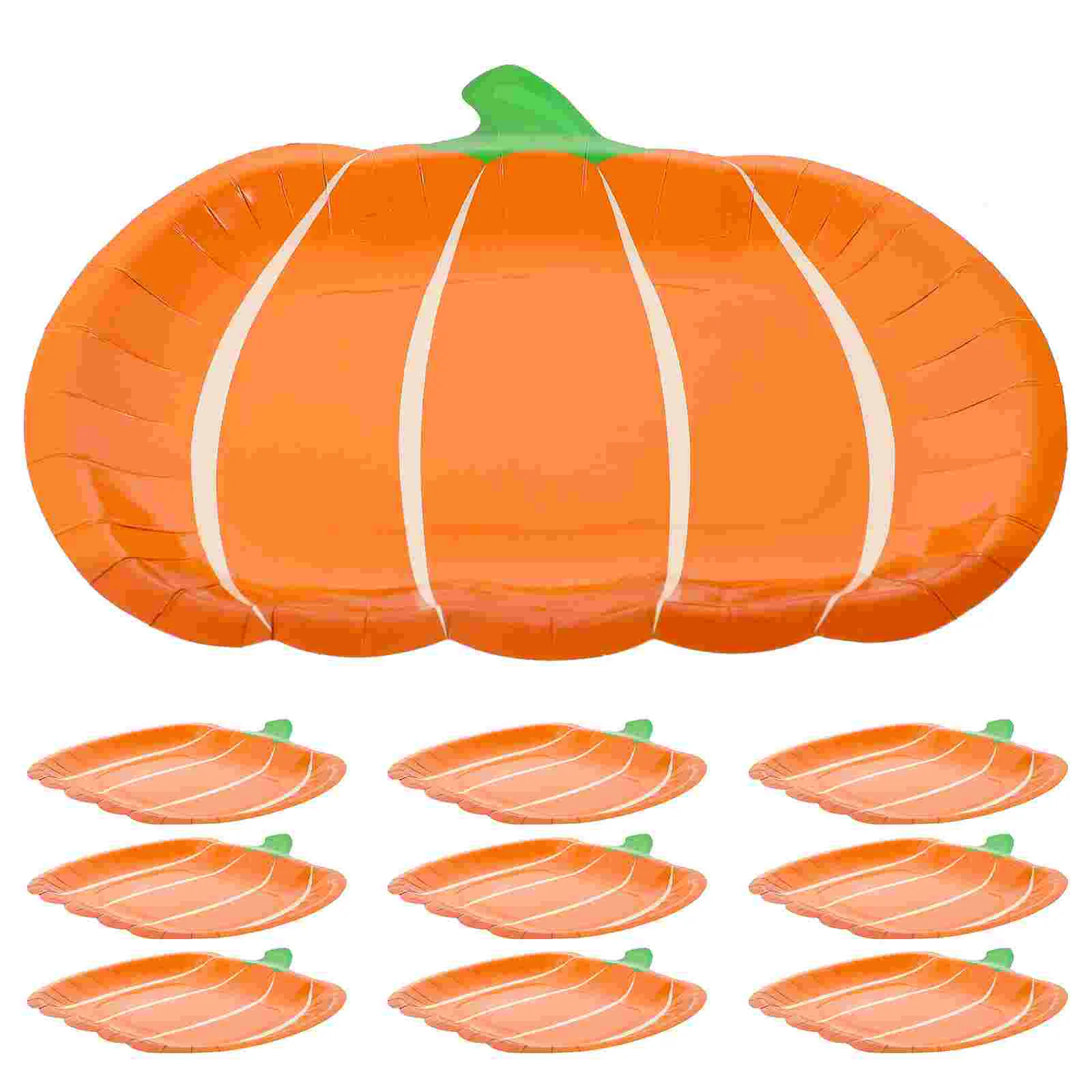 

25 Pcs Decor Paper Plate Holder Halloween Dinner Pumpkin Shaped Holders