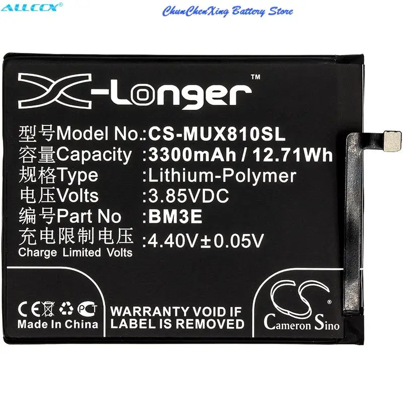 Cameron Sino 3300mAh Battery BM3E for Xiaomi Dipper M1803E1A M1803E1C M1803E1T M1808D Mi 8 Dual SIM TD-LTE
