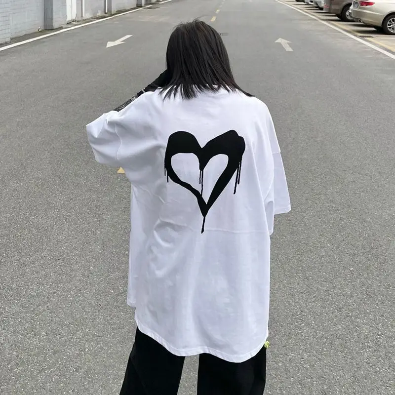 

Хлопковая футболка для мужчин и женщин, модная рубашка в Корейском стиле, альтернативная одежда, уличная одежда в стиле гранж-эмо