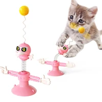 tumbler swing toys for cats kitten interactive turntable pinwheel cat teaser ball badminton spring ball cat toy bite resistant