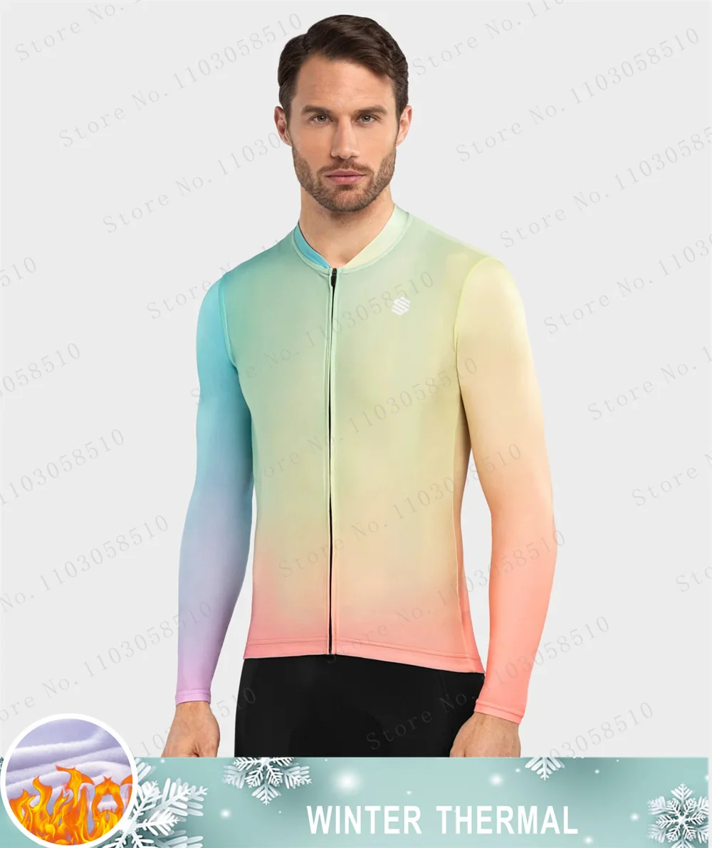 Siroko зимний велосипедный трикотаж с длинными рукавами термофлисовая одежда для