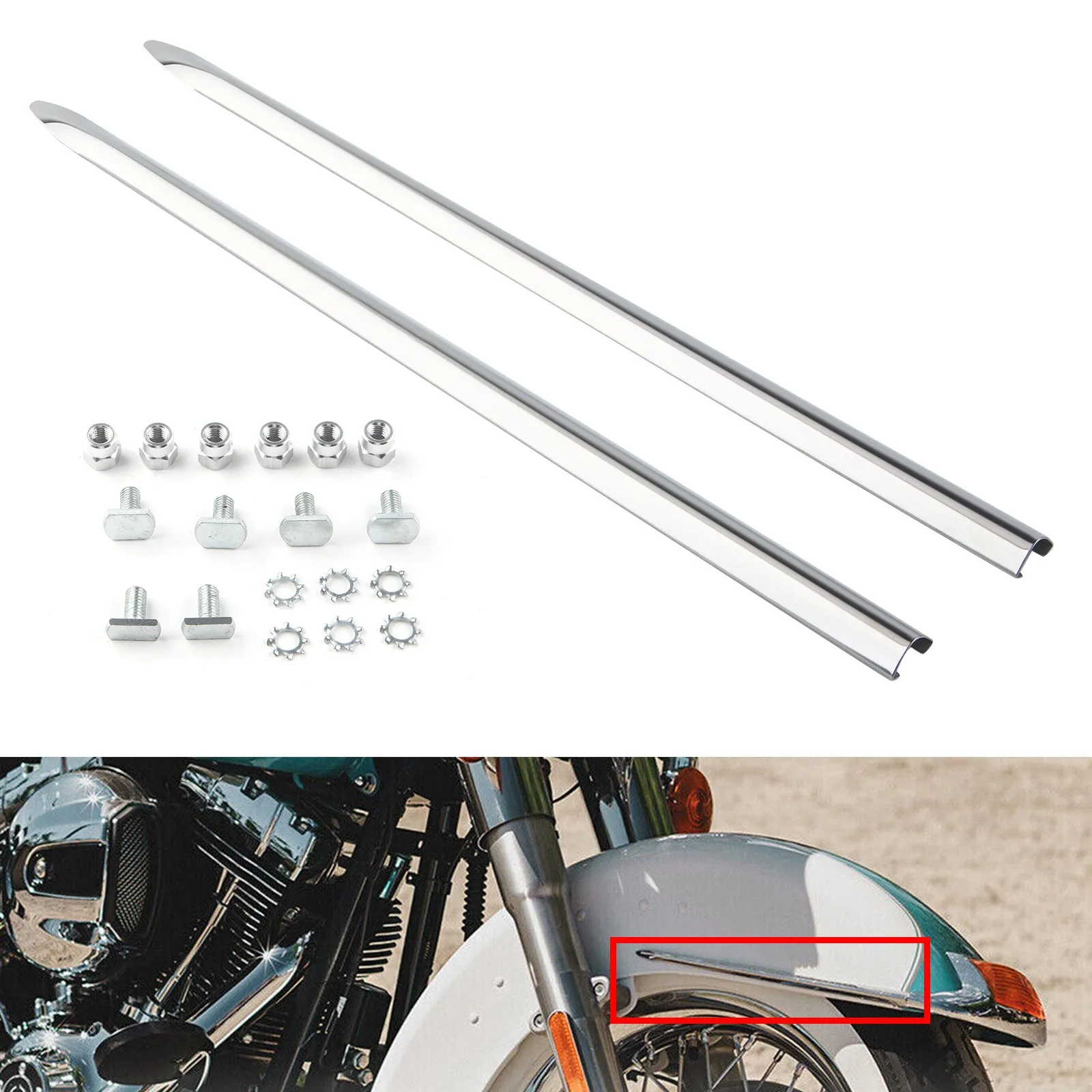 

Переднее крыло мотоцикла, хромированная накладка на копье для Harley Davidson Touring Road King Softail Classic 1986-2017
