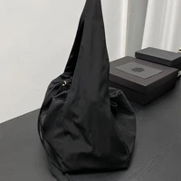women shoulder bags 2022 nylon handbags female shopper fashion casual simple cool black drawstring large capacity crossbody bags
