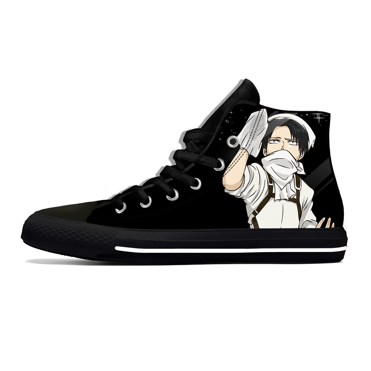 

Anime Manga Attack on Titan Levi Ackerman Fashion Casual Cloth Shoes High Top Lightweight Breathable 3D Print Men Women Sneakers