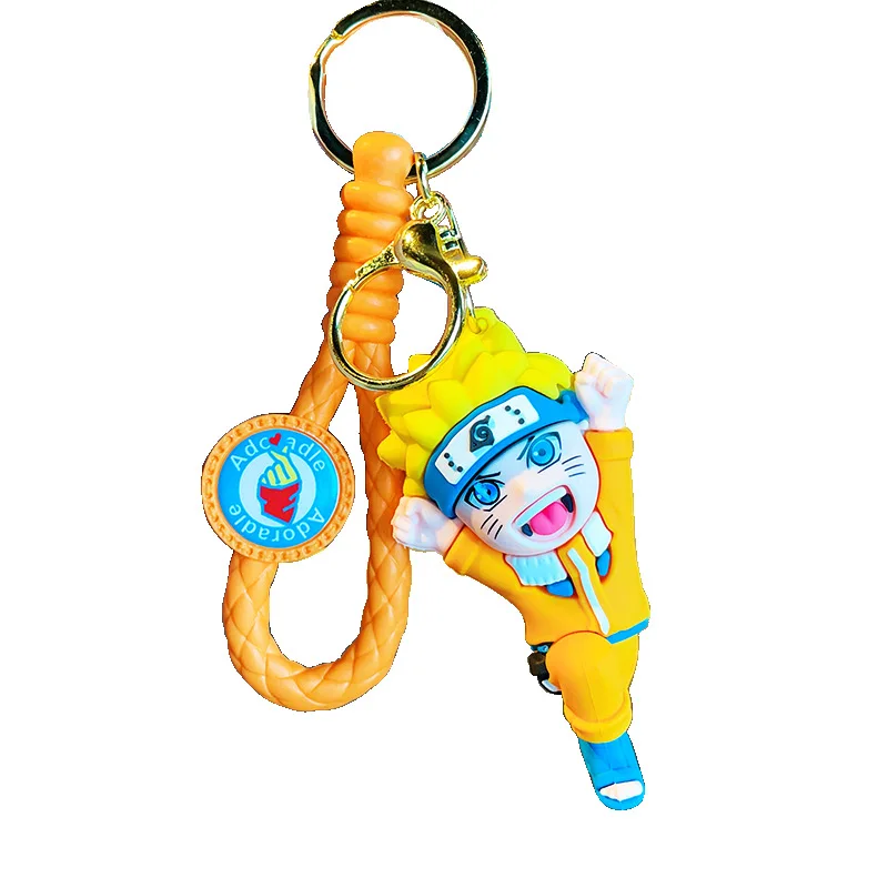 

Bandai Anime Naruto Kakashi Sasuke Three-dimensional Cartoon Figure Car Key Chain Pendant Gift for Children