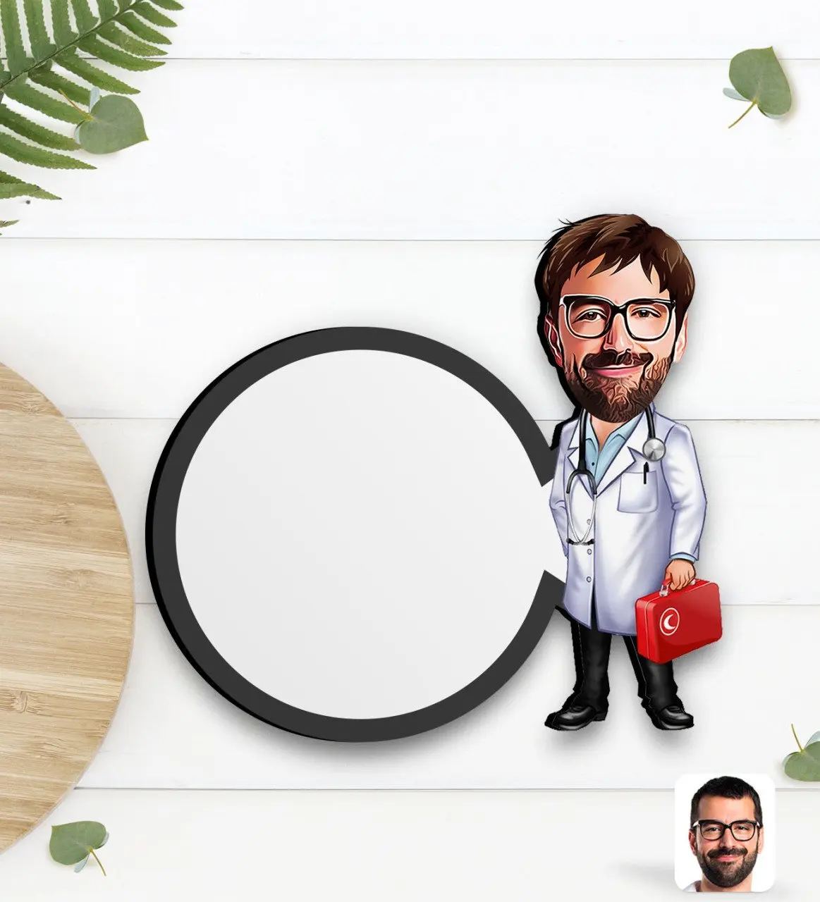 

Персонализированная Мужская экстренная медицинская техника карикатура деревянная чаша altlığ