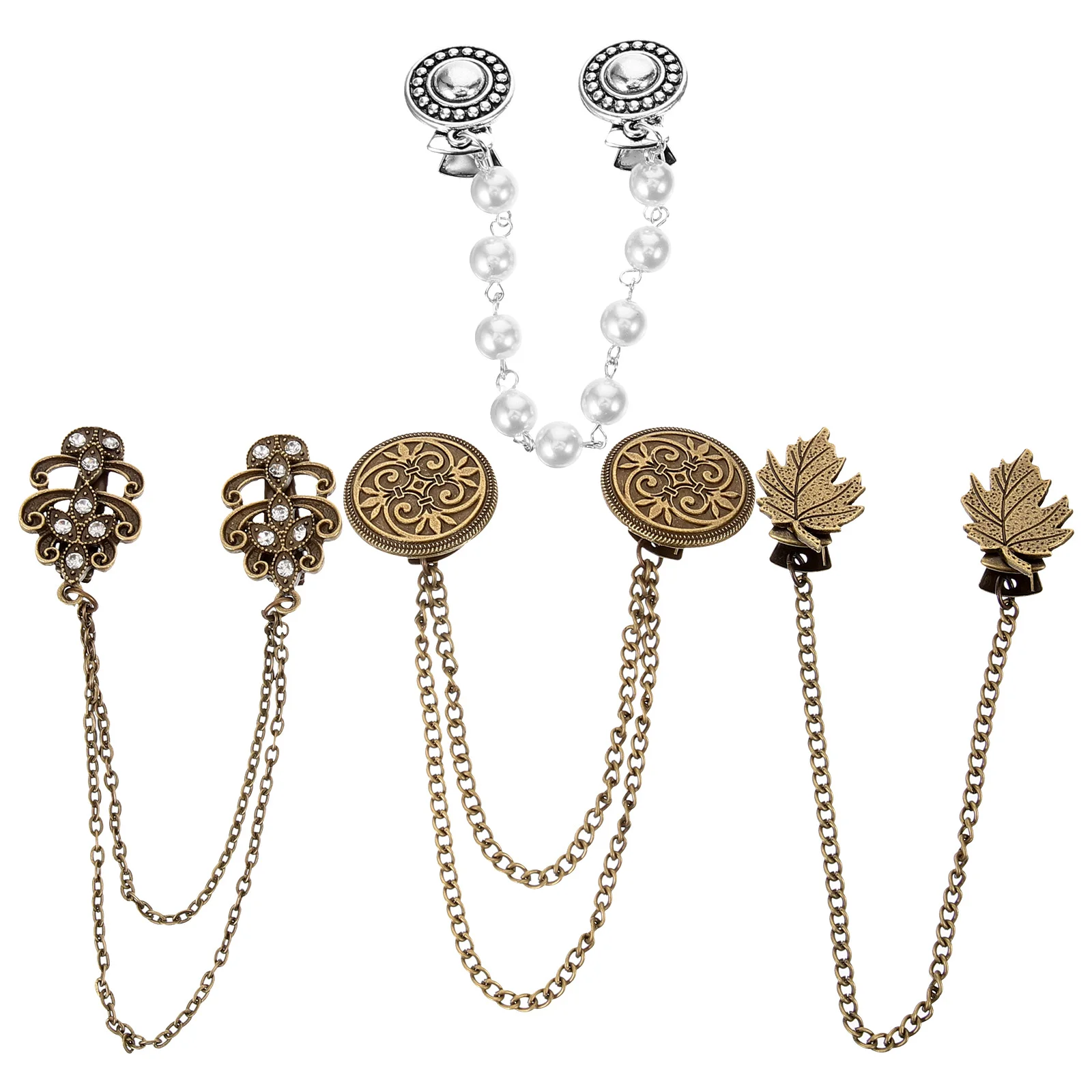 

4 Pcs Womens Sweater Clip Cardigan Collar Shirt Clips Clasp Shawl Dress Women's