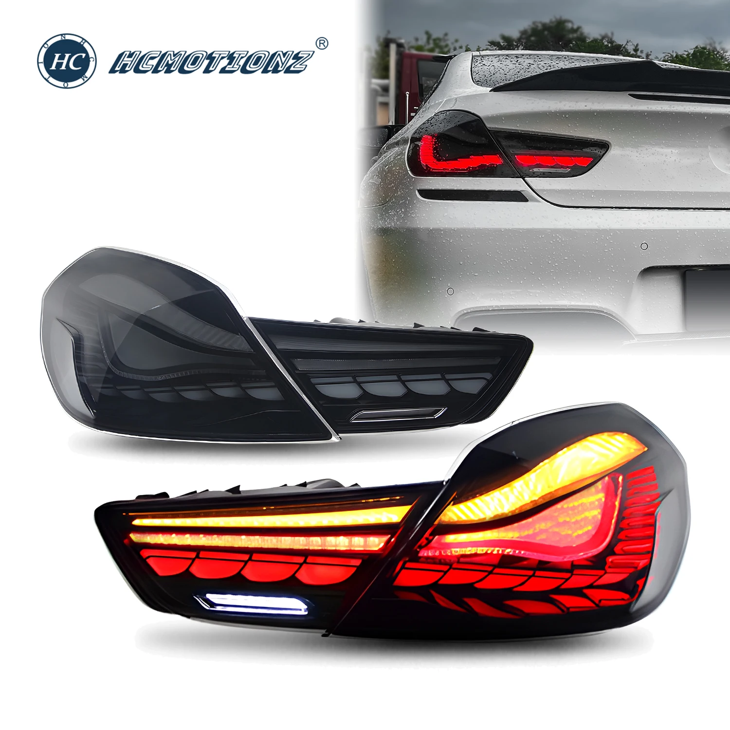 Задние фары HCMOTIONZ светодиодный для EMW 6 серии 2010-2017 автомобильные задние в сборе F12