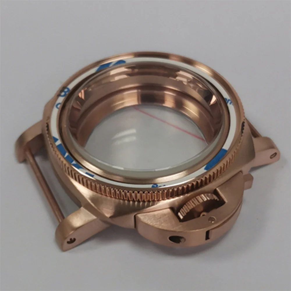 PVD Rose Gold Case 42MM Stainless Steel Watch Case for NH35 NH36 Movement, with Rose Gold Inner Shadow Chapter Ring