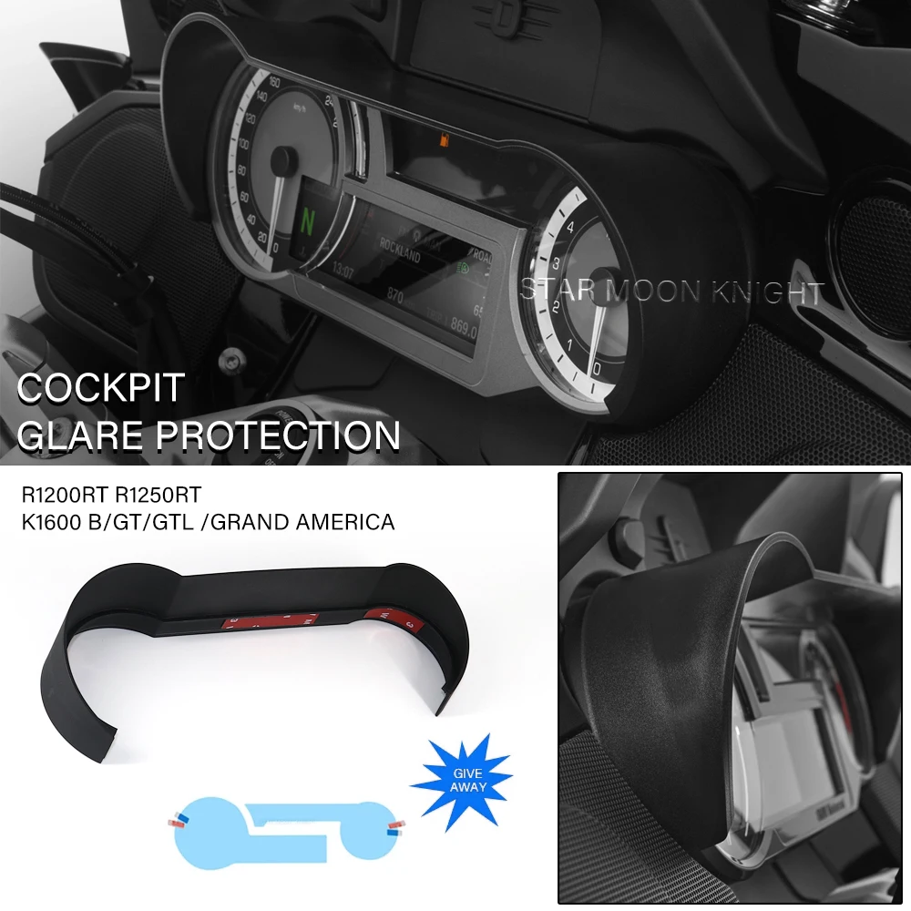 Cockpit Glare Protection For BMW R 1250 RT R1200RT K1600GTL K1600 GTL B GT GA K 1600 Accessories Instrument Meter Cover Guard