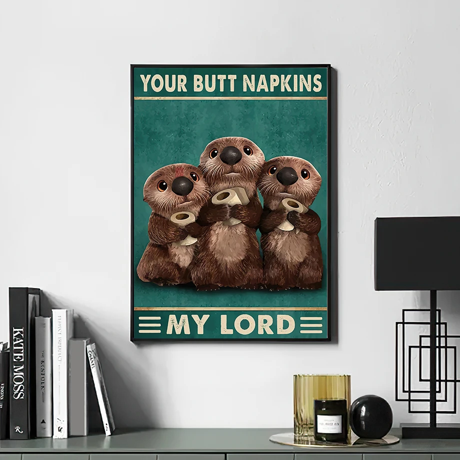 Настенная картина на холсте Забавный Туалет животные мой Властелин ваши ягодицы