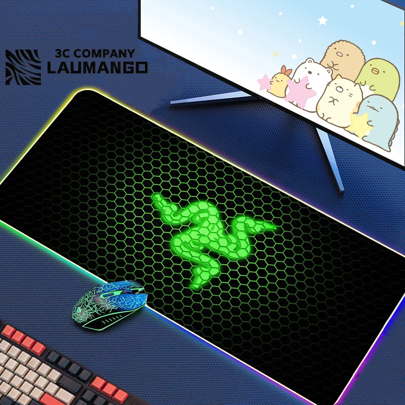 

Pc Gamer Rgb Mouse Pad Razer Keyboard Mousepad Anime Pads Desk Mats Large Carpet Accessories Cabinet Gaming Extended Mouse Mat