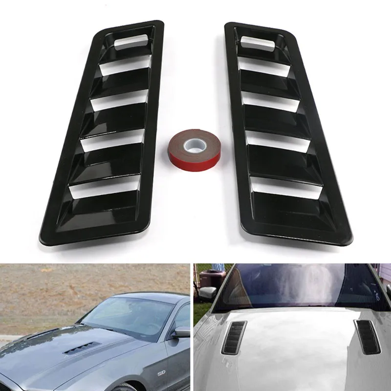 

A Pair of Universal Decorative Car Front Bonnet Vents Hood for Ford Mustang Nissan BMW VW Jetta Golf Jeep Subaru Etc Most Models