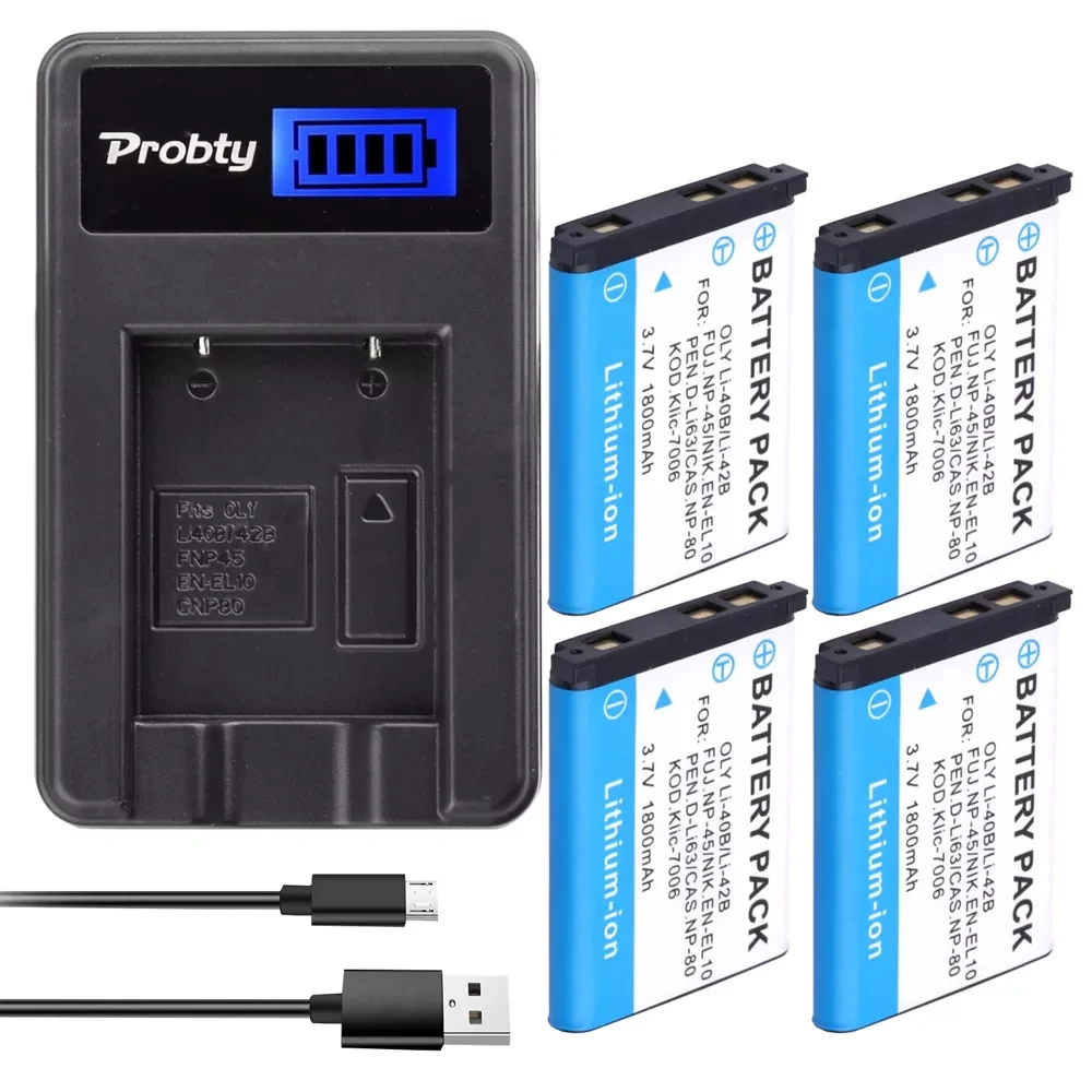 

NEW2023 Li-40B Li 40B Li-42B Li 42B Battery + LCD USB Charger for Olympus for FUJIFILM fuji NP-45 NP 45 NP45 NP 45A 45B 45S EN-E