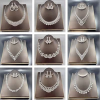 new ladies jewelry set 2 pieces european and american fashion rhinestone necklace earrings fashion jewelry two piece accessories