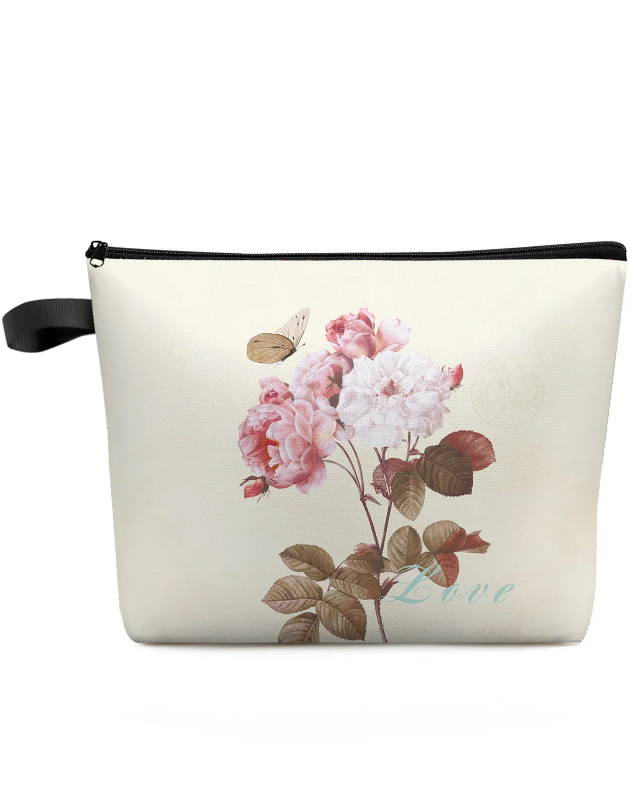 

Flower Butterfly Vintage Large Capacity Travel Cosmetic Bag Portable Makeup Storage Pouch Women Waterproof Pencil Case