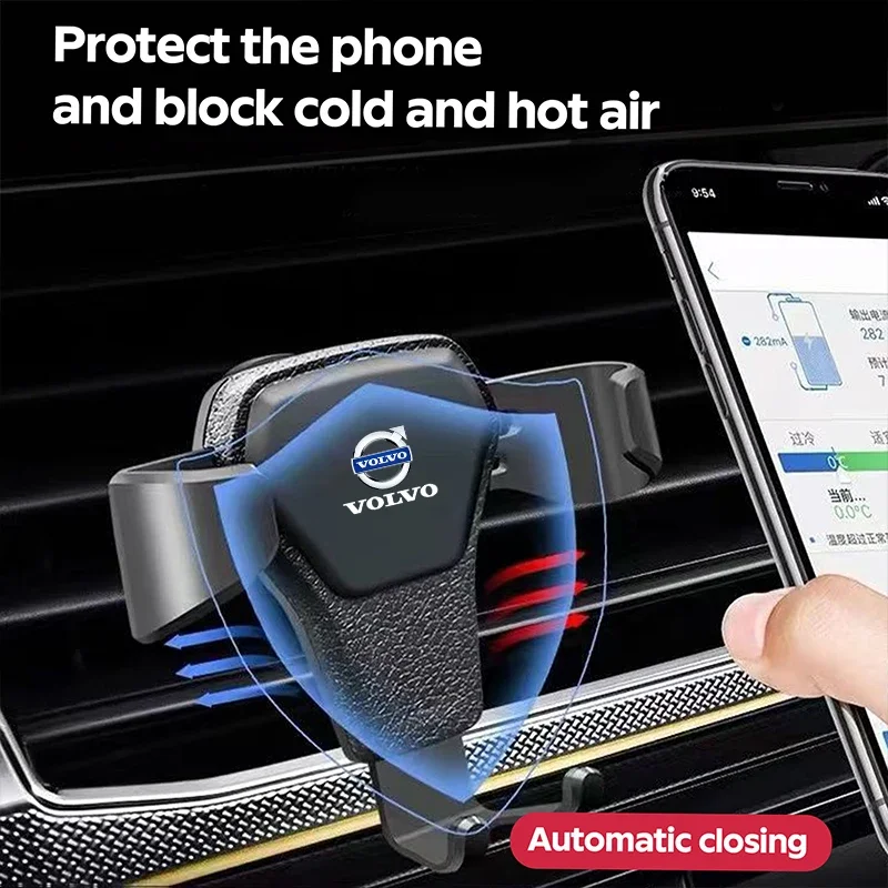 Фото Автомобильный держатель для телефона на воздуховод (GPS-подставка) для Volvo Rdesign V50 S40 S80 XC60 S90 XC90 S60 XC40 C40 S60 V90 EX90 №2
