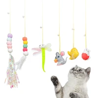 pet simulation caterpillar toy cat grab rope funny self hi interactive training toy elastic rope retractable hanging door pet