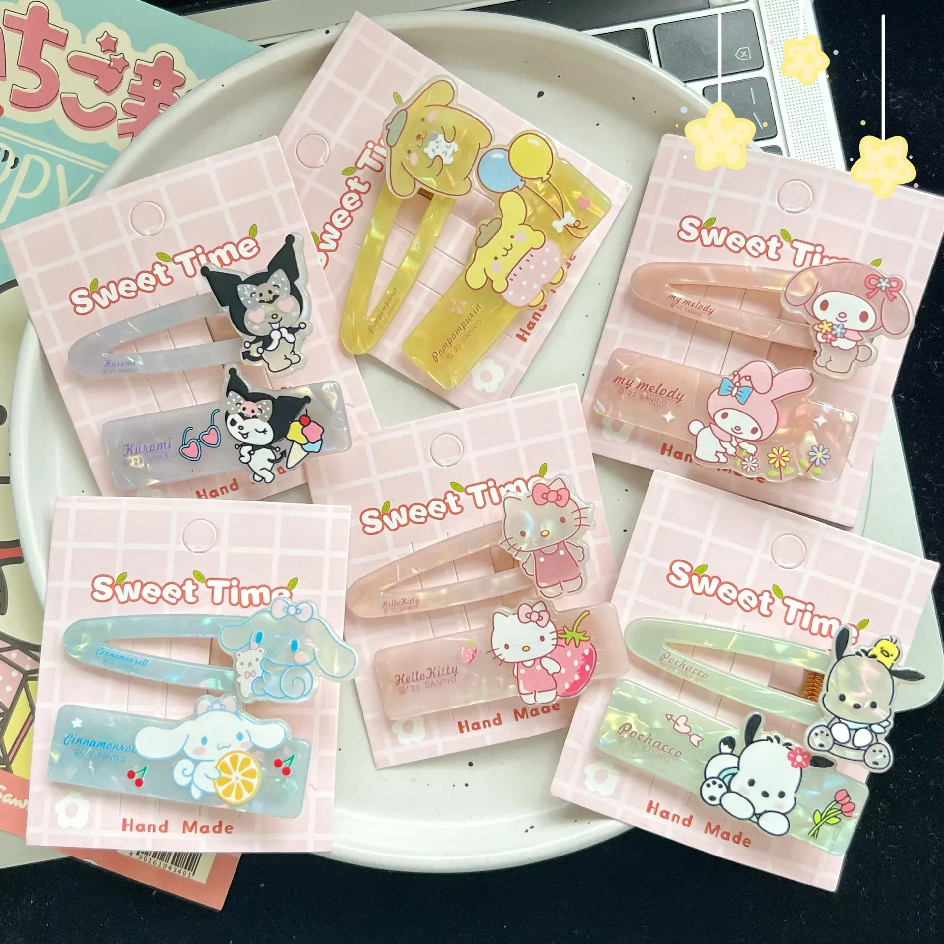 

Cartoon Sanrio Cinnamoroll Pochacco Hair Clip Kawaii Sweet Girl Hair Bangs Clip Student Hairpin Side Clip Hair Accessory Girl