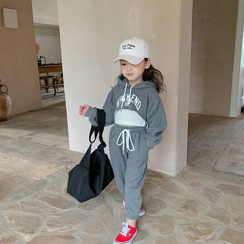 

Kids Clothing Set Autumn Girls Casual Suit Spring Pants 2022 New Cool Cute Loose 3 Pieces Suit Baby Girl Clothes Sport Wear