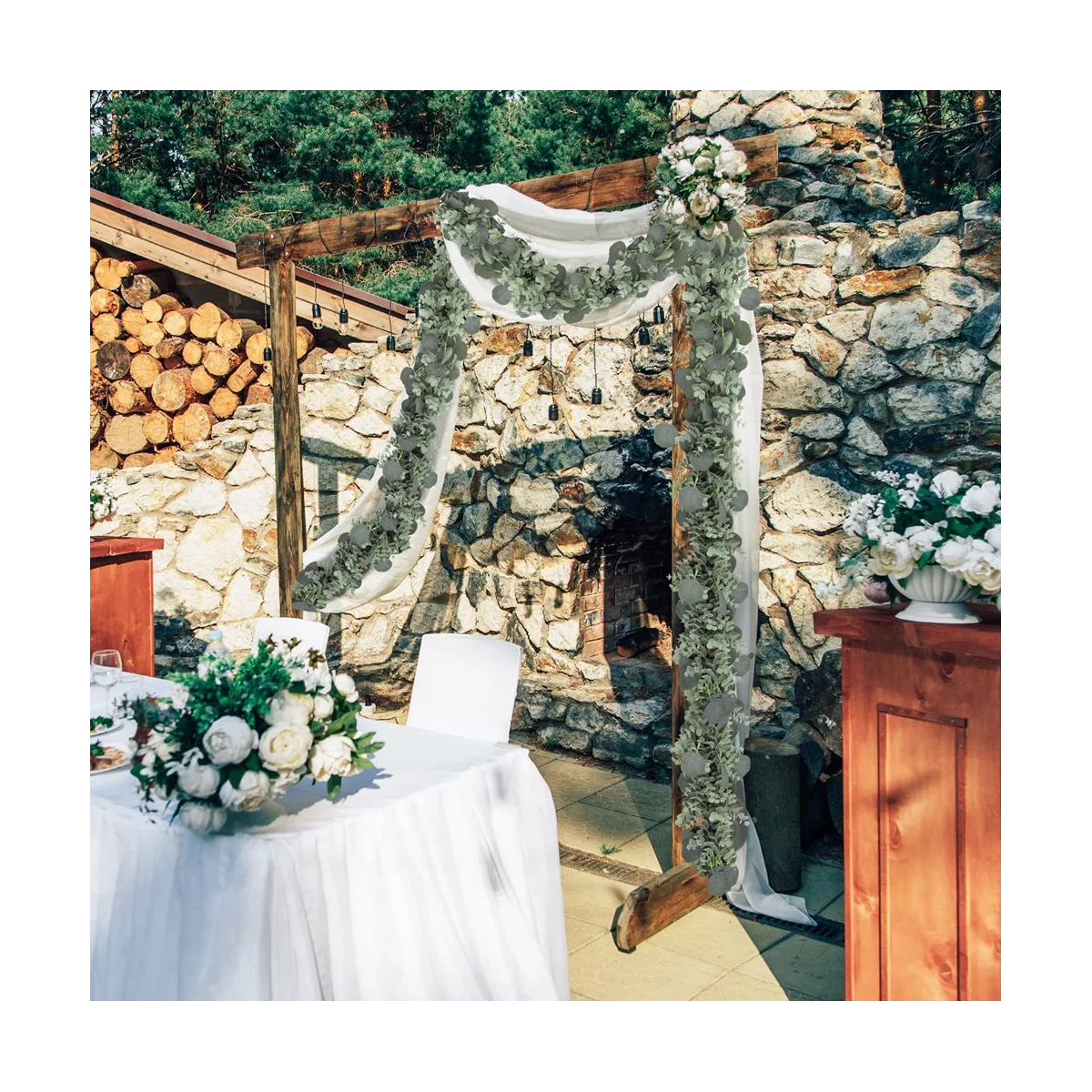 Гирлянда из искусственного эвкалипта 2 шт. 6 фута